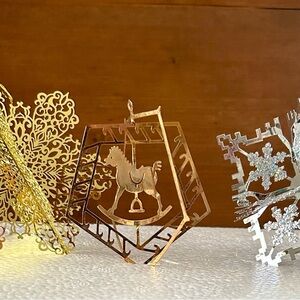 Vintage Elegant Gold and Silver Holiday Ornaments